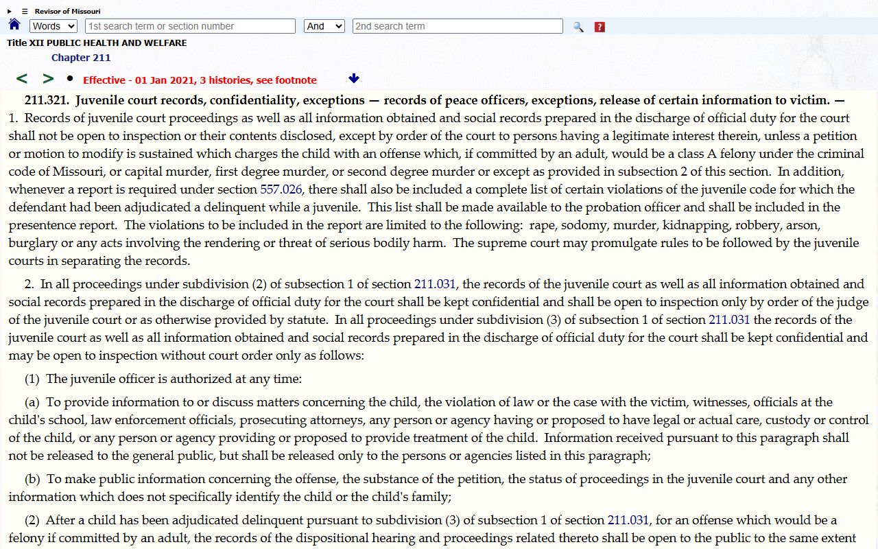 Audrain County divorce records juvenile confidentiality source