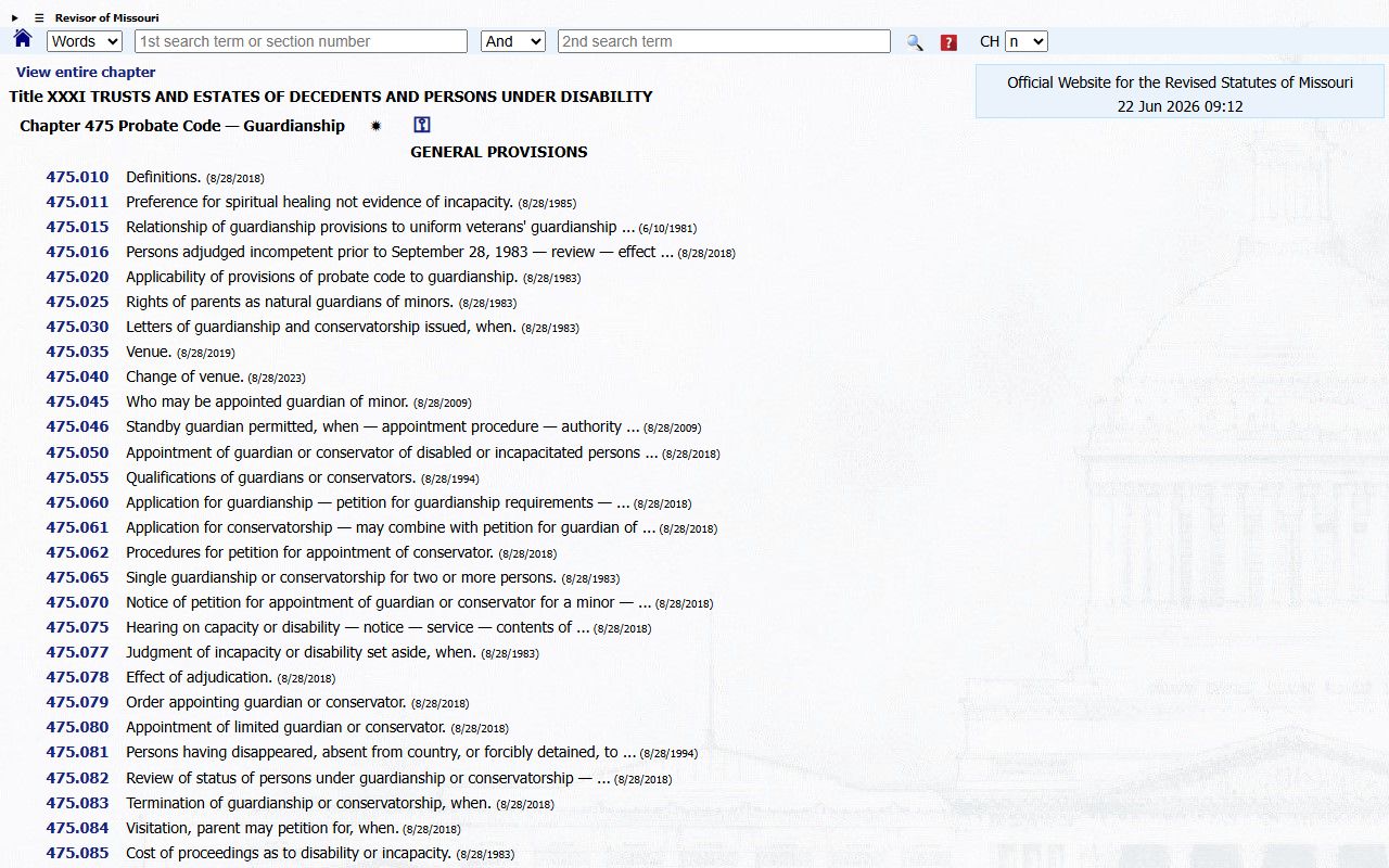 Audrain County probate records Missouri guardianship conservatorship source